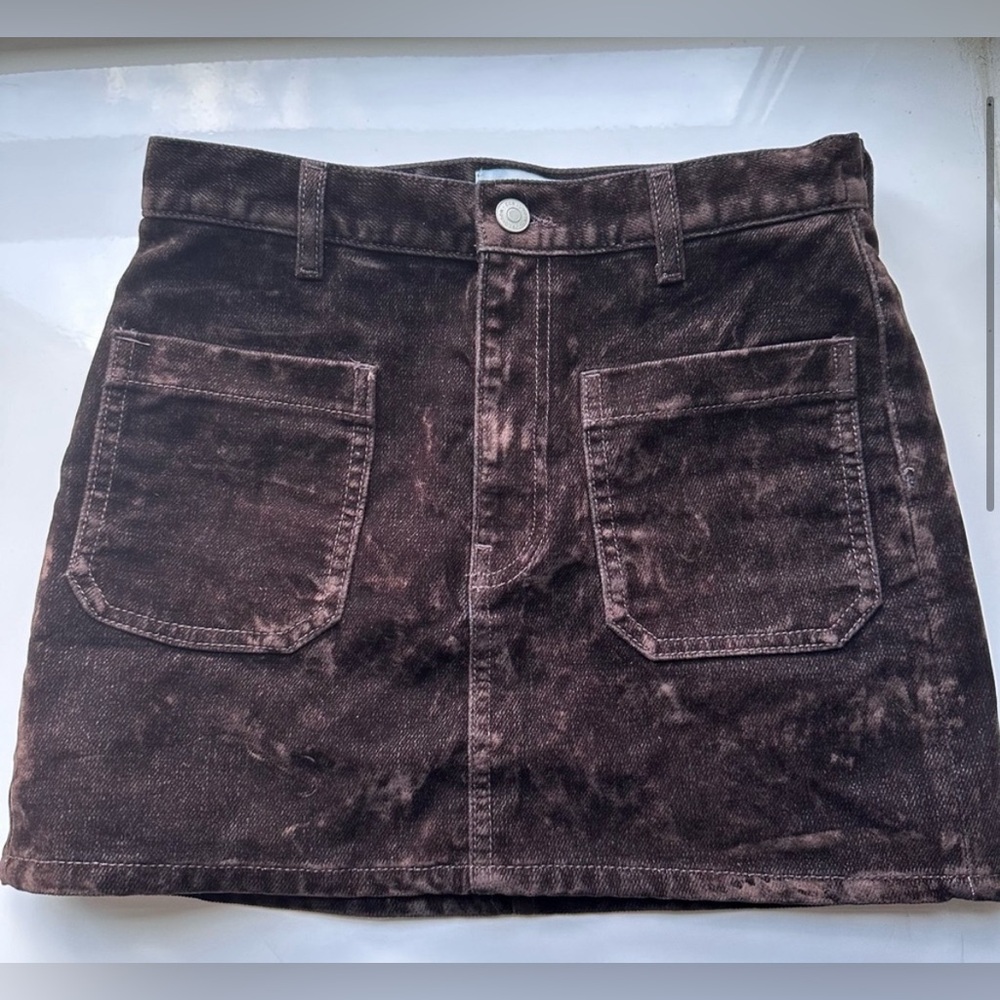 Cos Flocked-Denim Mini Skirt NWOT